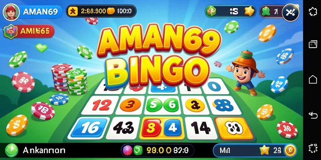 Screenshot gameplay Bingo AMAN69 yang menarik dan penuh warna.