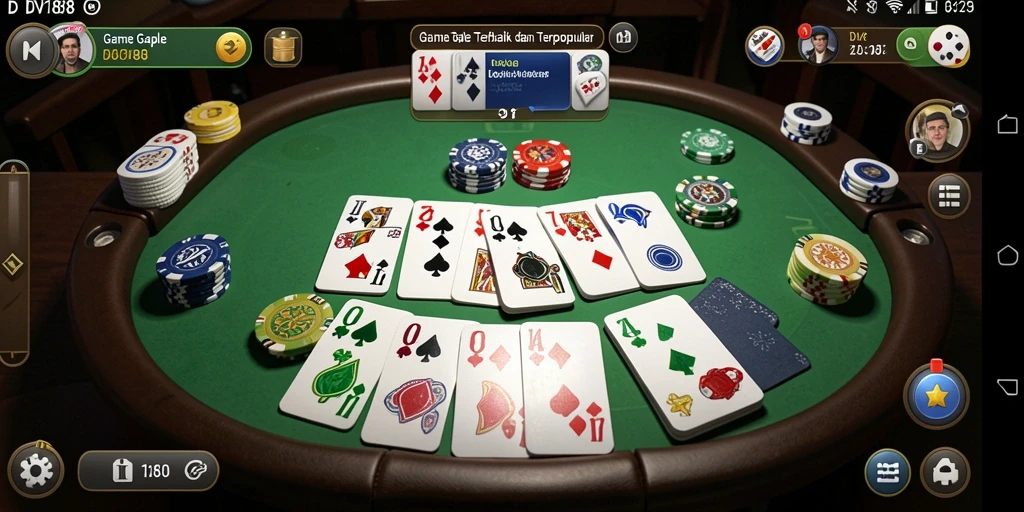 Screenshot gameplay Gaple yang seru dan interaktif.