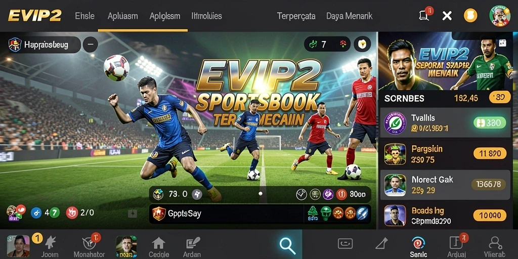 Tampilan menarik dari gameplay Sportsbook di EVIP2.