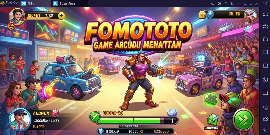 Screenshot menunjukkan gameplay seru FOMOTOTO yang penuh aksi.