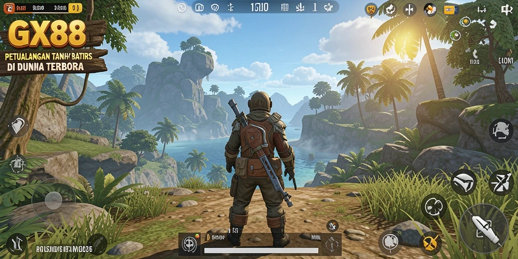 Screenshot gameplay GX88 menampilkan eksplorasi dunia terbuka yang menakjubkan.
