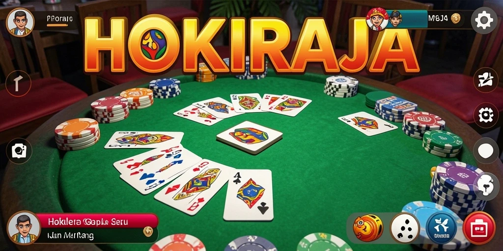Screenshot HOKIRAJA menampilkan gameplay Gaple yang seru.