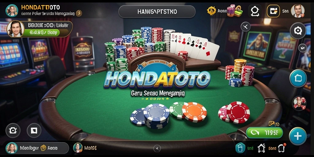 Tampilan gameplay poker yang menarik dan interaktif di HONDATOTO.