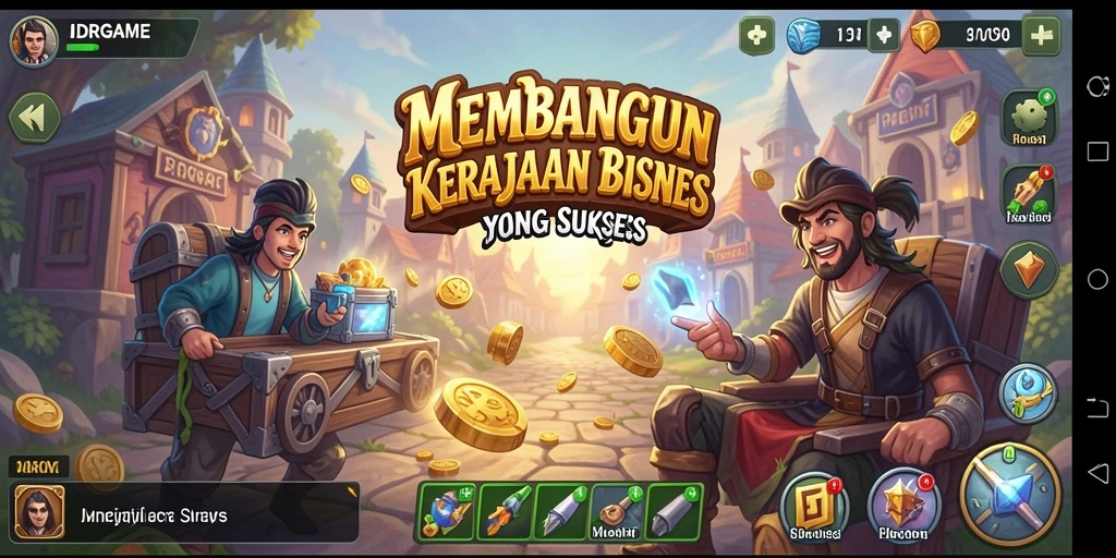 Screenshot dari gameplay seru IDRGAME menampilkan pengelolaan bisnis yang dinamis.