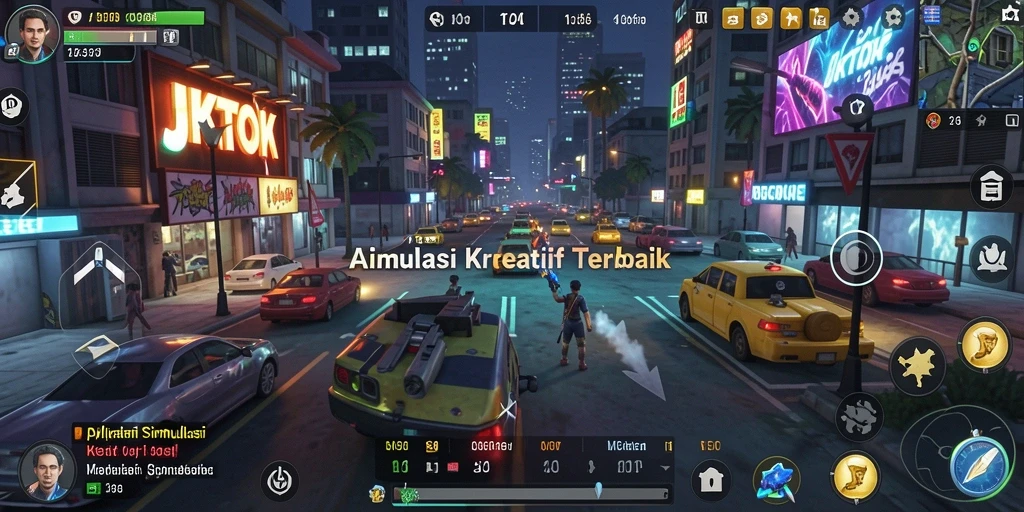 Tampilan menarik dari gameplay JKTOK yang menampilkan simulasi interaktif.