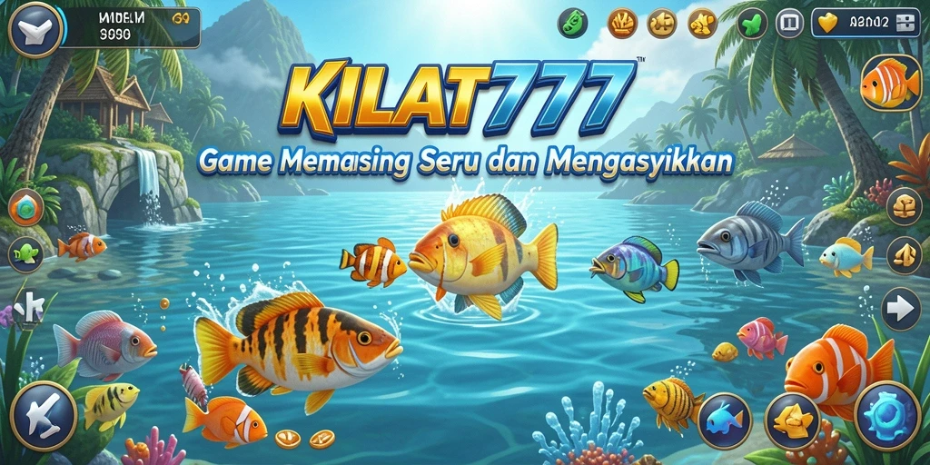 Tampilan gameplay KILAT777 yang seru saat memancing ikan.