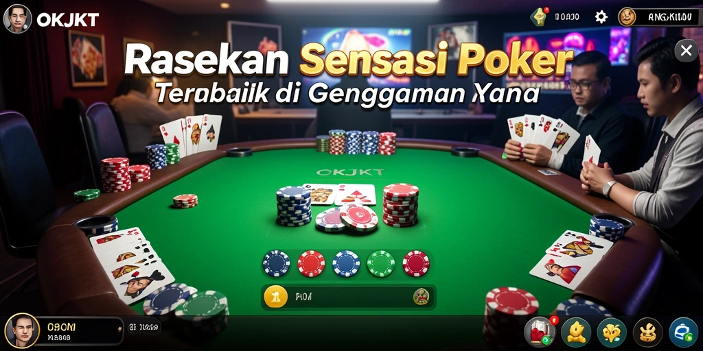 Screenshot gameplay OKJKT menunjukkan aksi poker yang seru dan menarik.