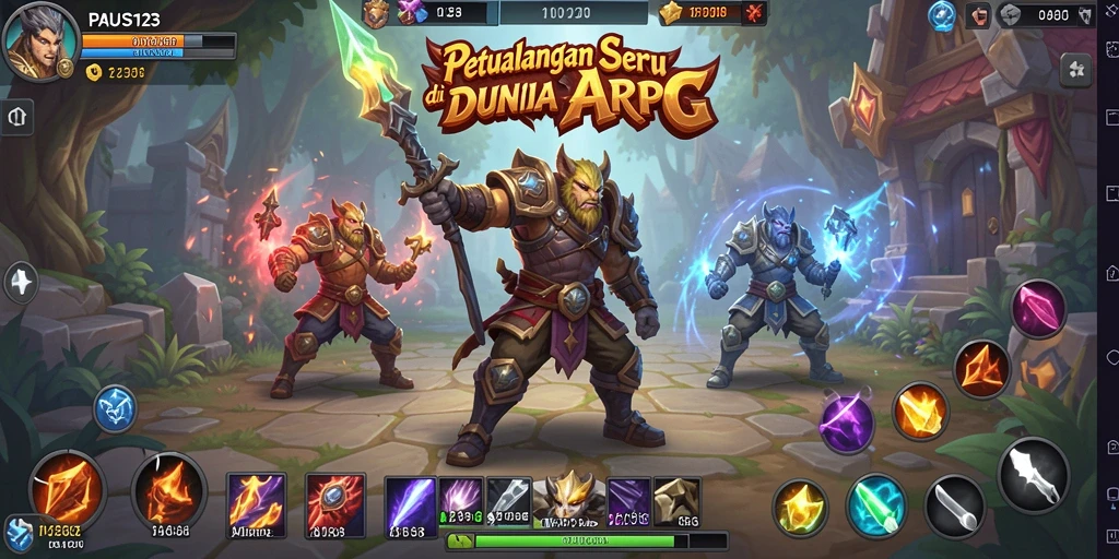 Screenshot gameplay dari PAUS123 menunjukkan karakter dalam pertarungan mendebarkan.