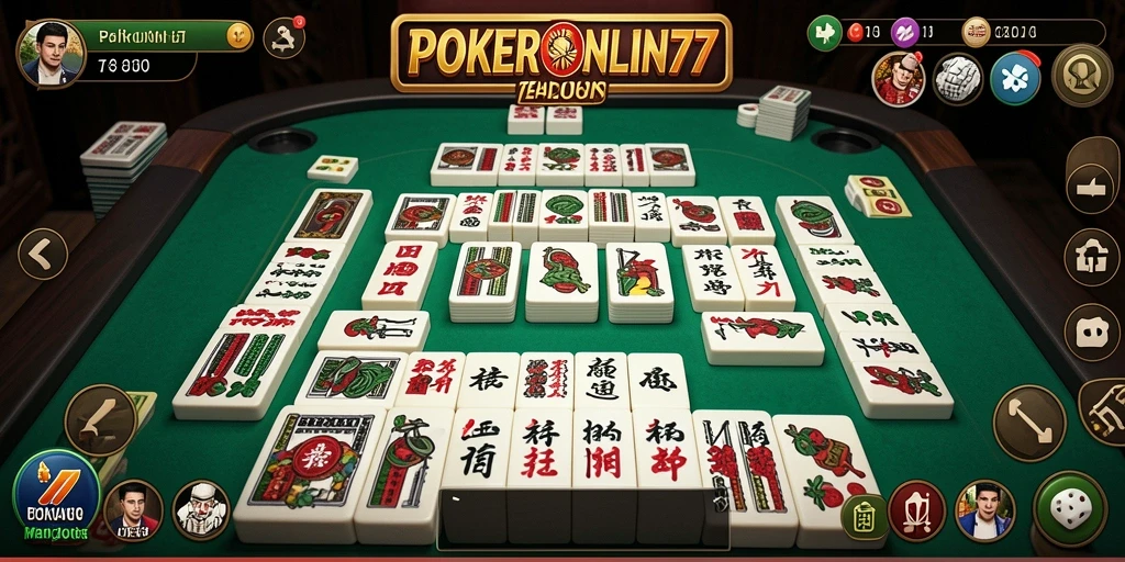 Screenshot gameplay Mahjong POKERONLIN77 yang memikat.