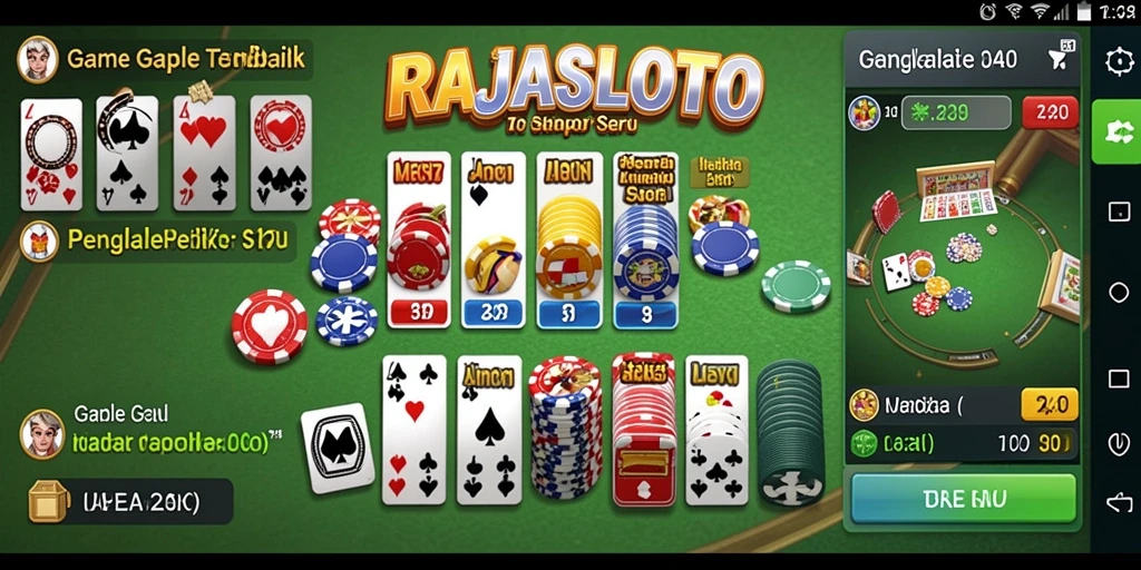 Screenshot gameplay RAJASLOTO menampilkan serunya permainan Gaple.