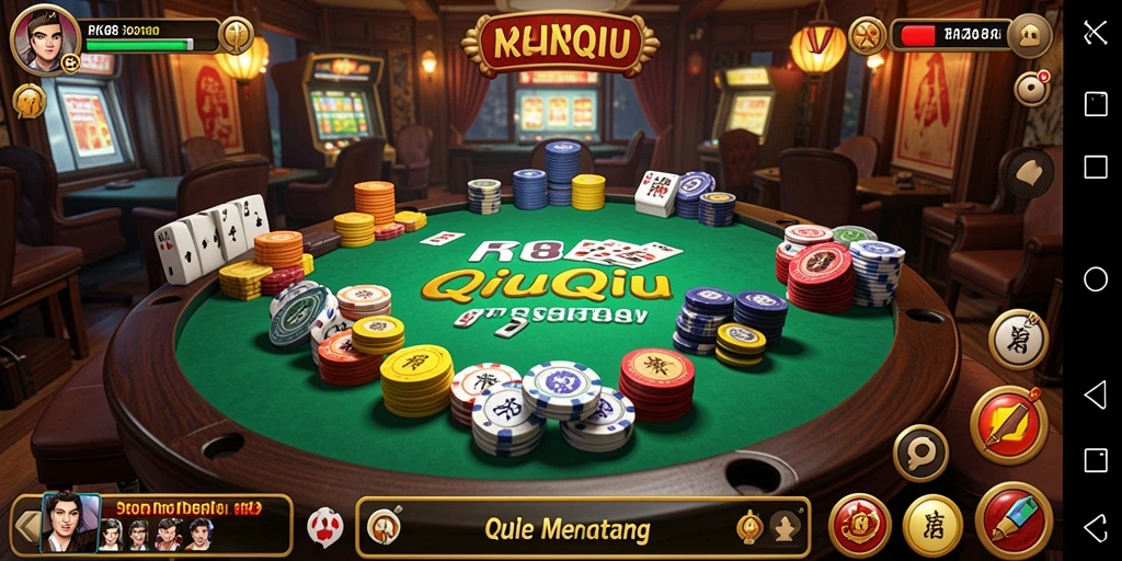 Tampilan gameplay QiuQiu yang menarik dan interaktif.