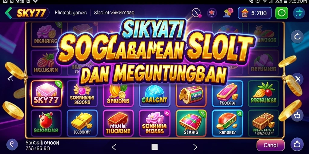 Screenshot gameplay slot dengan simbol-simbol menarik.
